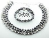 Cleopatra Kristal Boncuk Bayan Kolye ve Bileklik Set